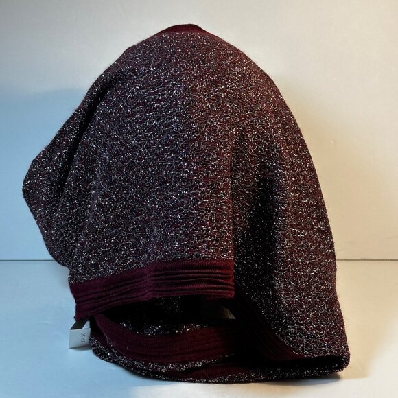 Loft Burgundy & Silver Metallic Wool Blend Infinity Scarf - Picture 5 of 10